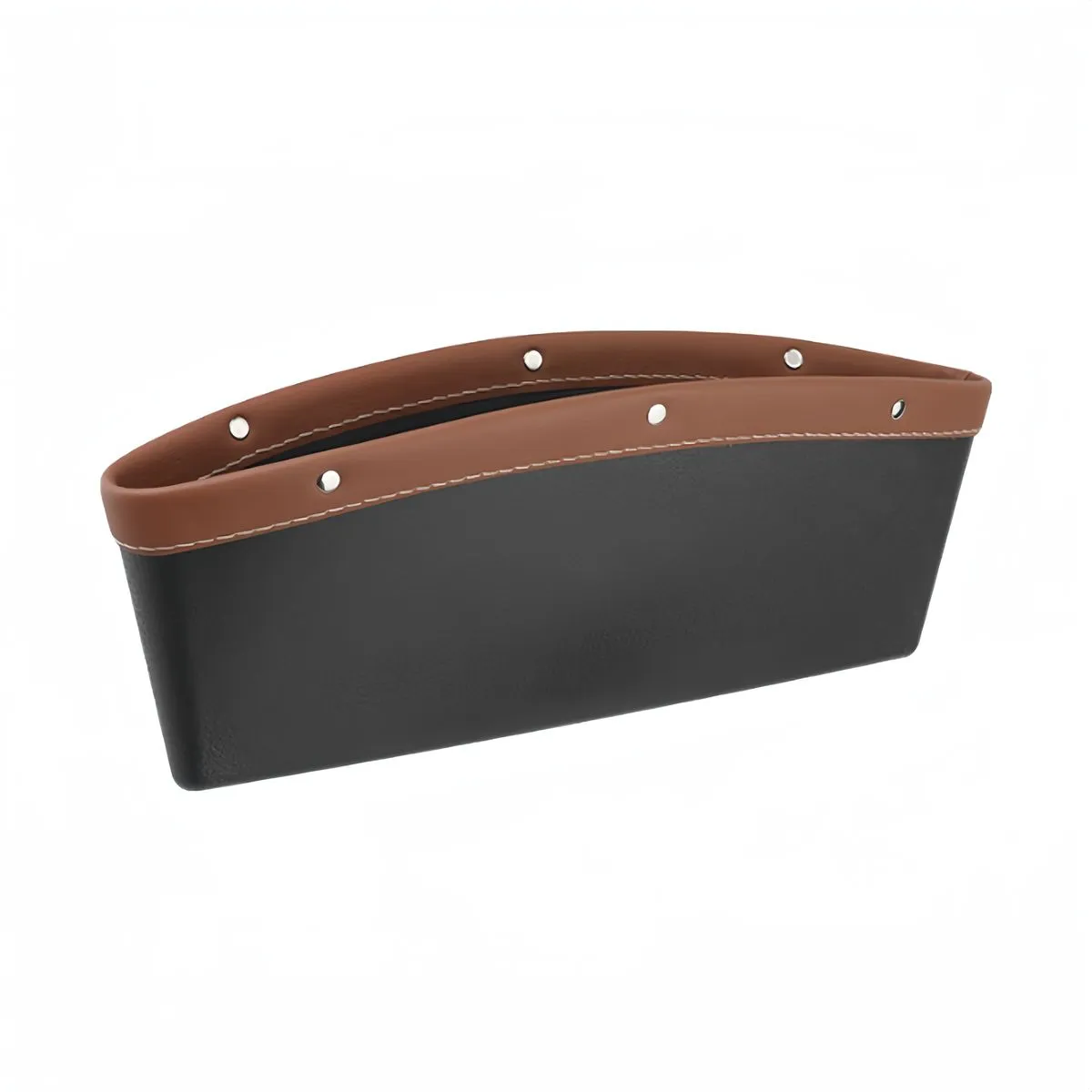 2 Piece Car Seat Storage Box Car Seat Gap Filler Car Storage Pocket Organizer - Brown