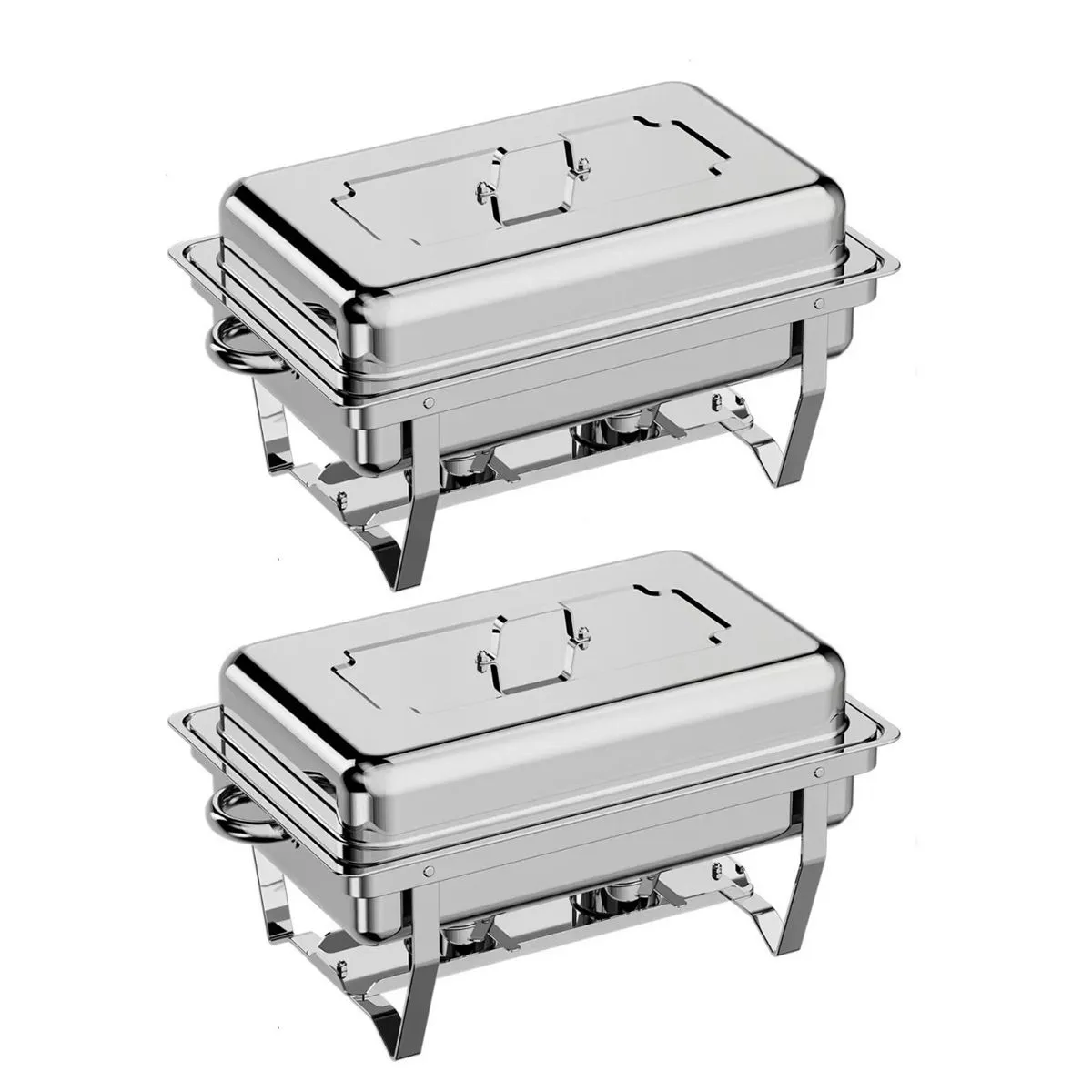 2 Pieces One-pan Alcohol-heating Buffet Stove Without Alcohol