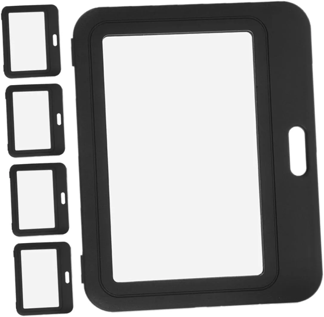 5 Pieces Id Card Holders: Double-Sided Clear Plastic Badge Protector
