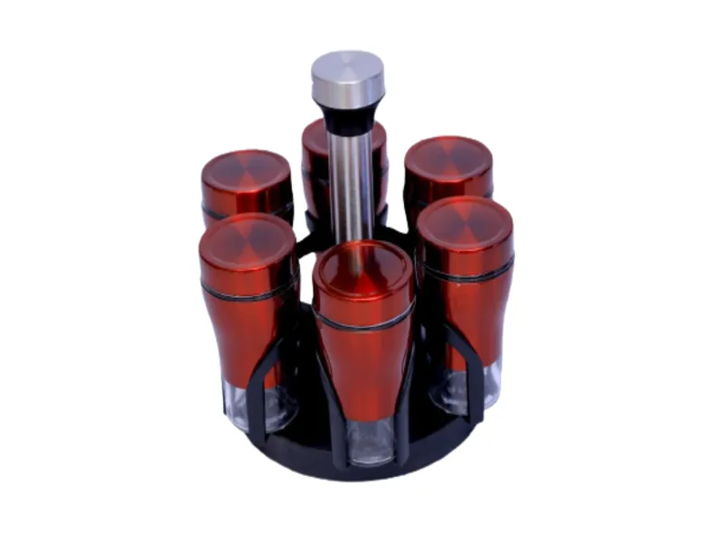 Revolving Herb Spice Set (6 Pieces) - Red