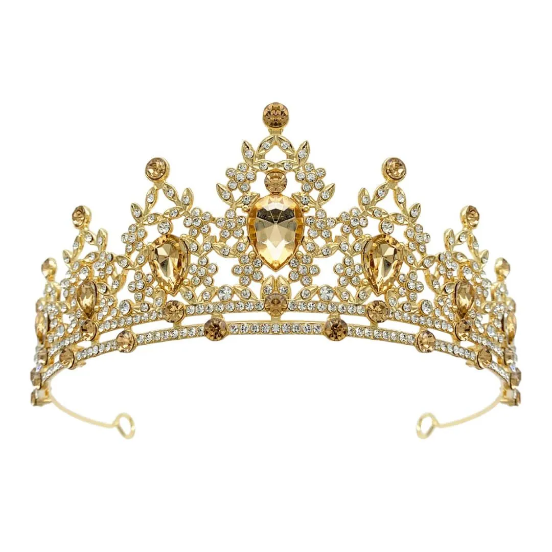 Gold Crown Queen Crowns for Women Birthday Tiara Champagne Tiara for Women