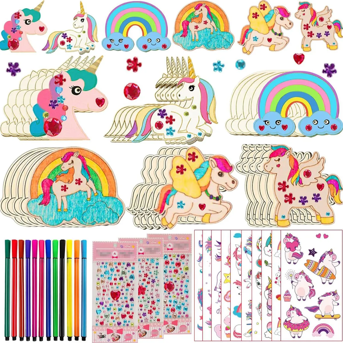 Wooden Craft Set Kids Wooden Painting Craft Kit DIY Arts & Crafts - Unicorn