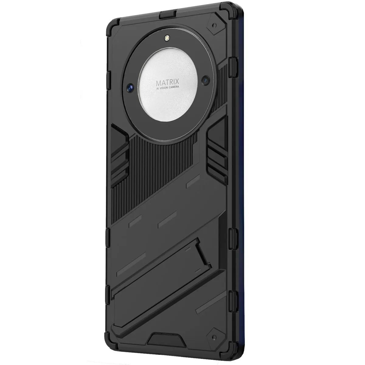 Protective Armor Phone Case with Stand For Honor X9a and Honor Magic5 Lite - Black