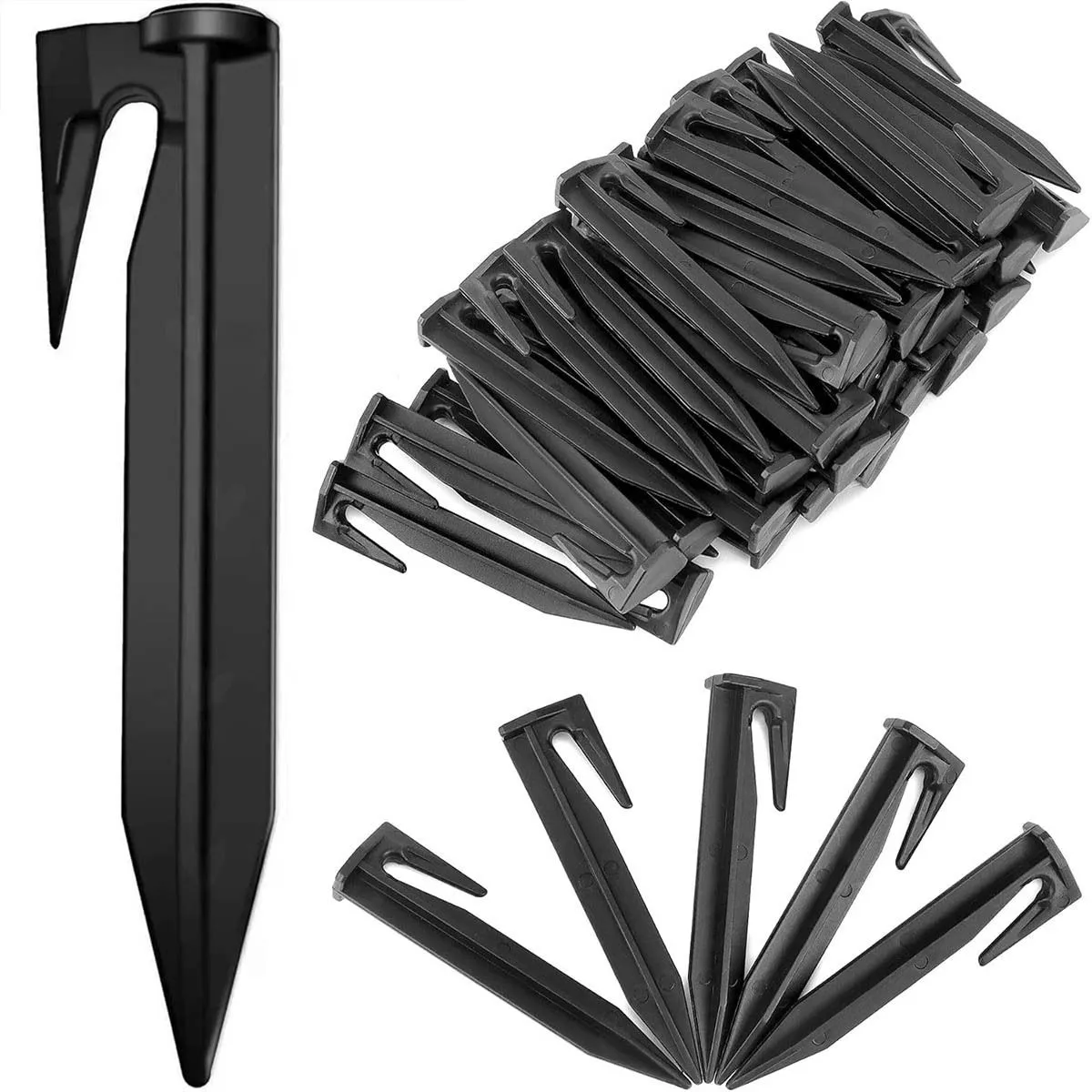 100 Pack Boundary Wire Stakes, Plastic Landscape Edging Stakes for Lawn