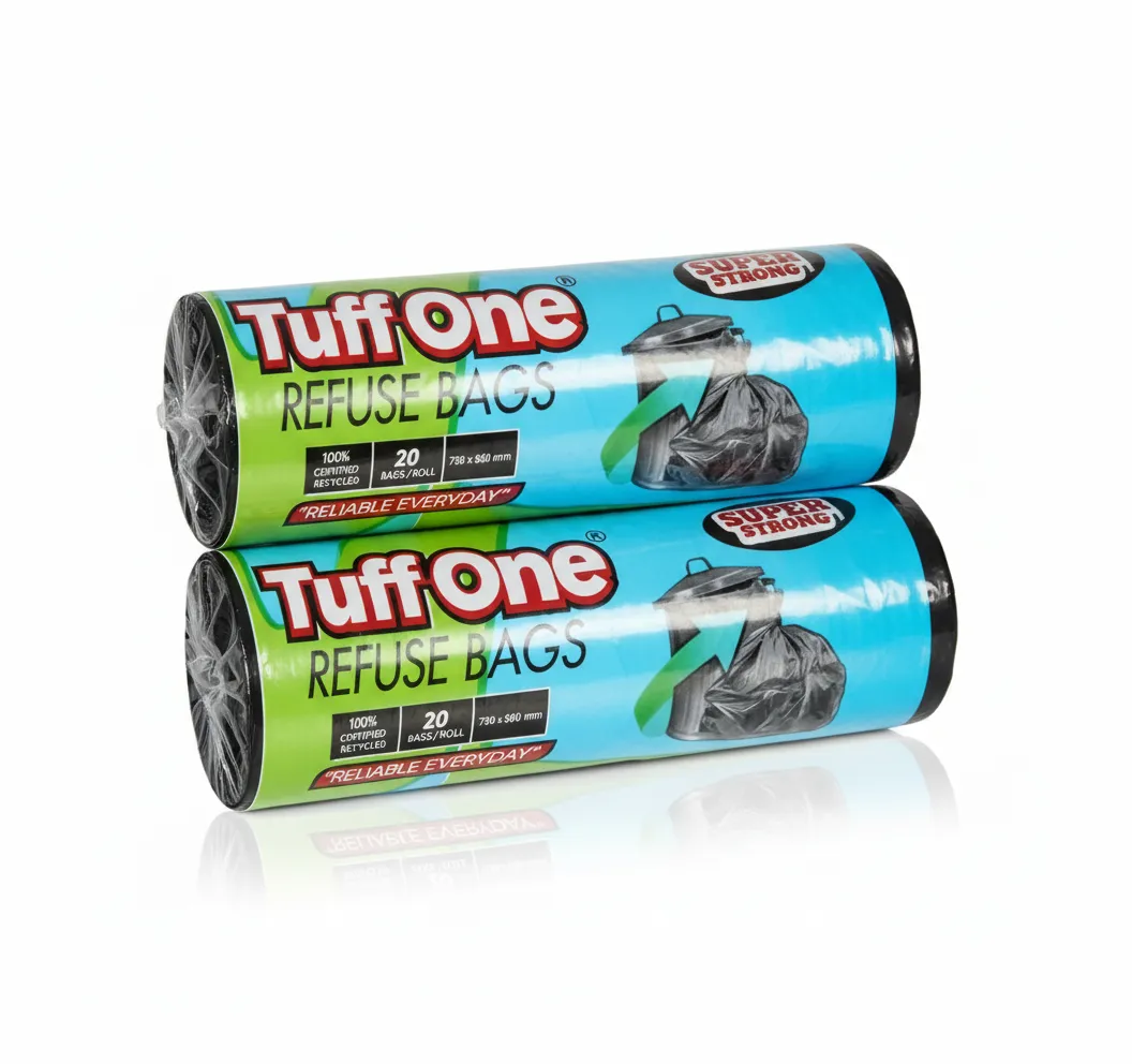 Tuffone Black Refuse Bags 20 Piece 750x950mm for Waste Disposal - 2 Pack