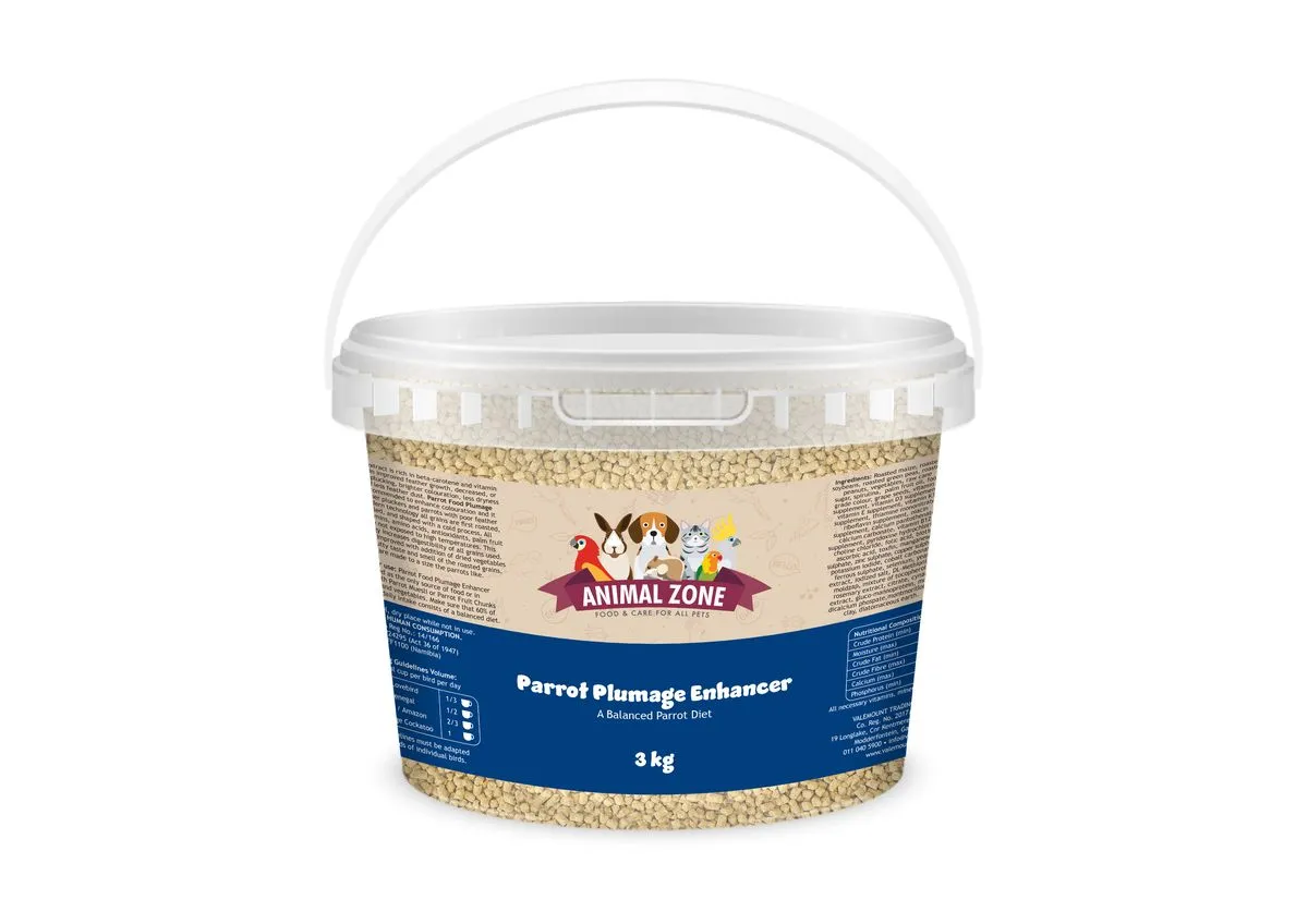 Animal Zone Parrot Food Plumage Enhancer Value Tub - 3kg
