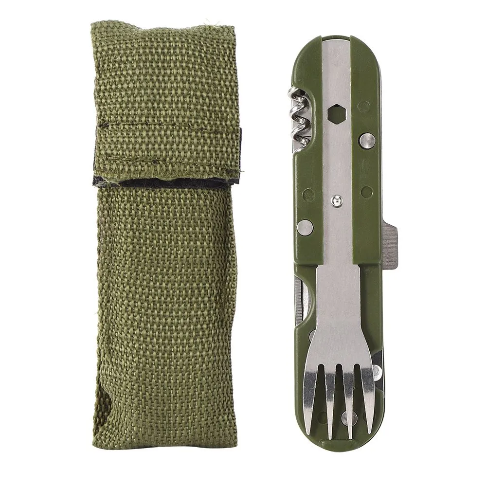 5-in-1 Foldable Camping Utensil Set with Bottle Opener
