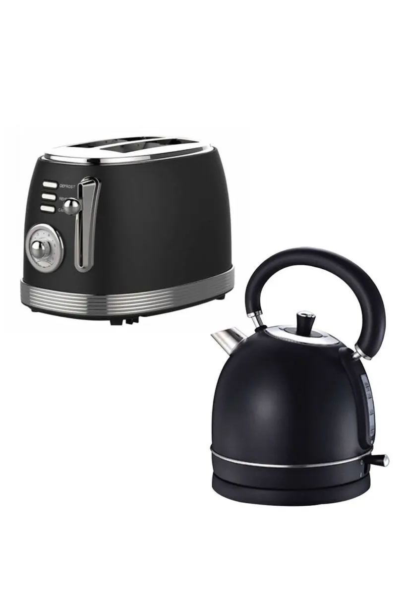 Functional And Stylish Designed Kettle & Toaster Combo - Black