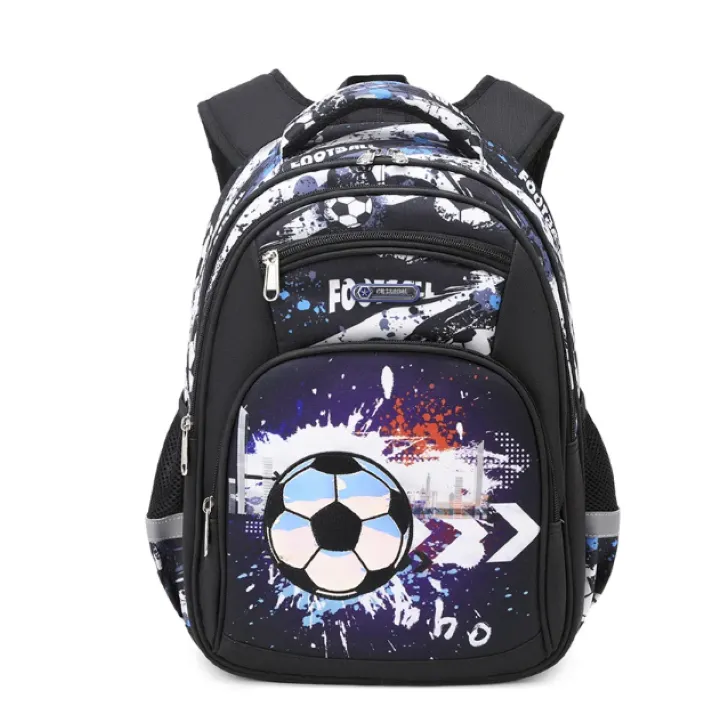 Schoolbags Cartoon Print Waterproof Large Capacity Kids Backpacks - Black