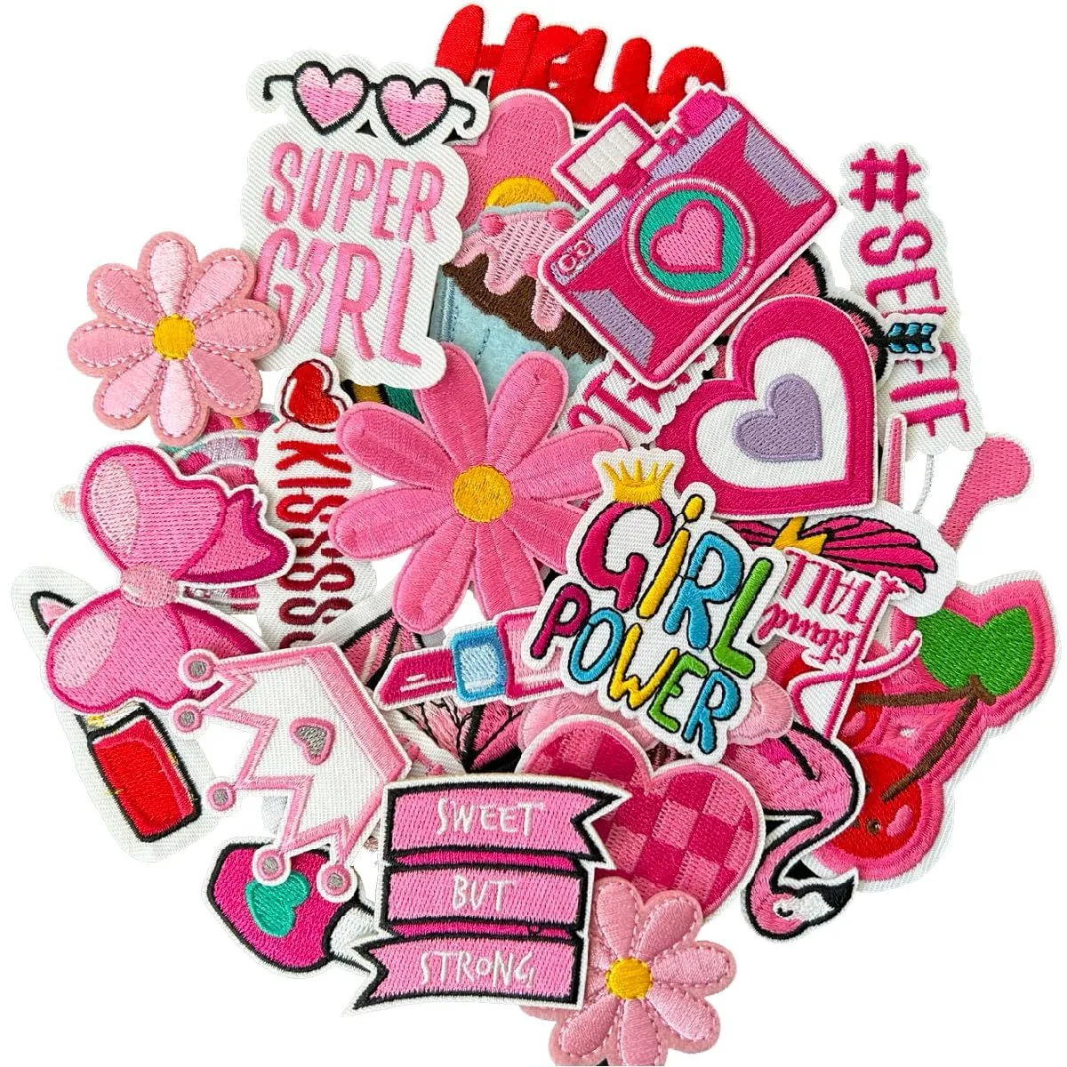 43 Pcs Embroidered Patches, DIY Accessories, Vintage Girl, Sew On/Iron On