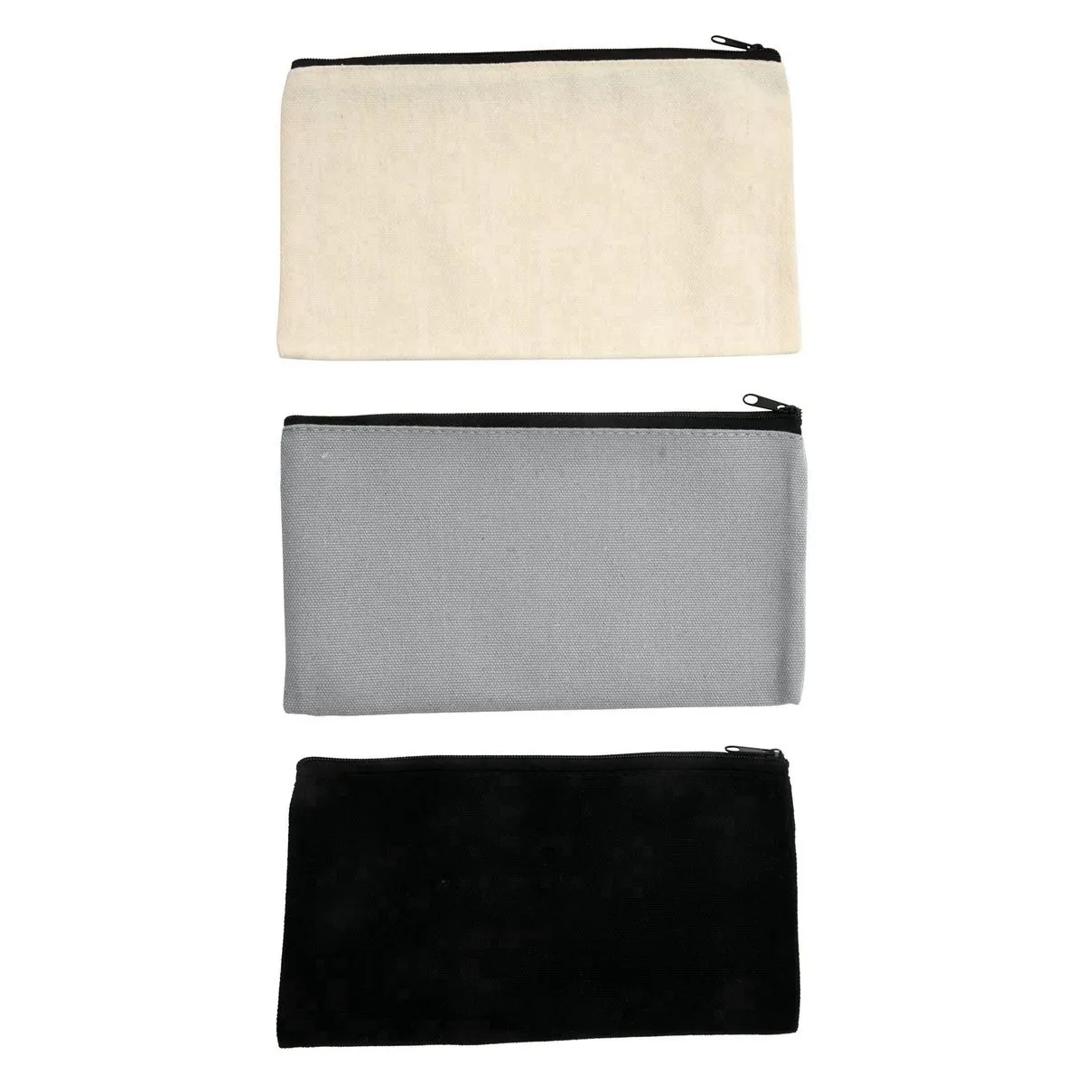 Blank Cotton Canvas Diy Craft Zipper Bags Pouches Pencil Case