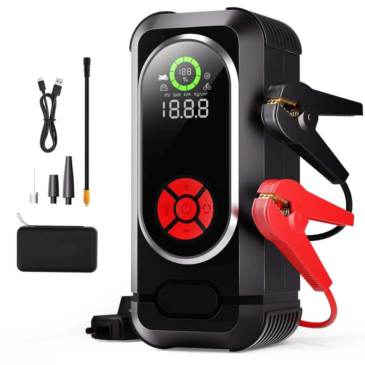 4500A Jump Starter With Air Compressor, 12V 150PSI For 10.0L Gas/Diesel