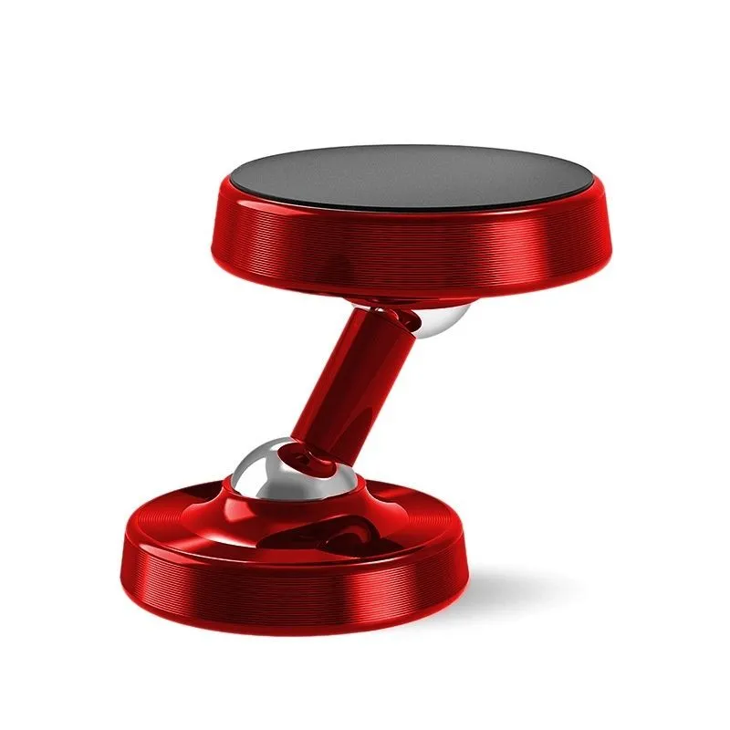 Dual Magnetic Phone Holder with 360 Rotation for Gym Workouts - Red