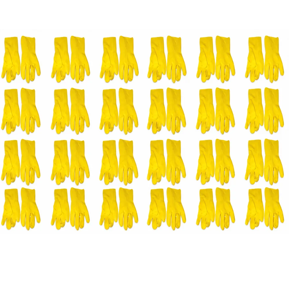 Matsafe Yellow Latex Household Gloves Medium - 24 Pairs