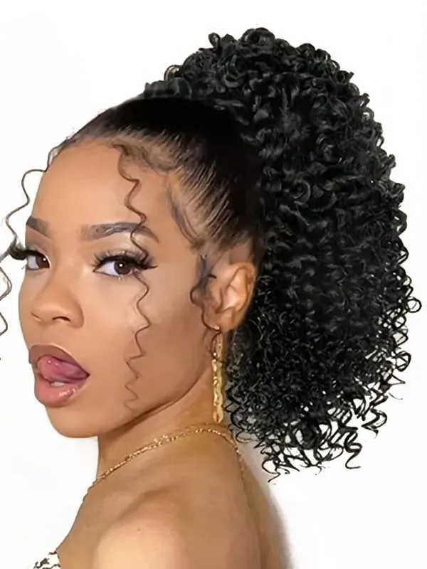 Short Afro Kinky Curly Ponytail - 10inch
