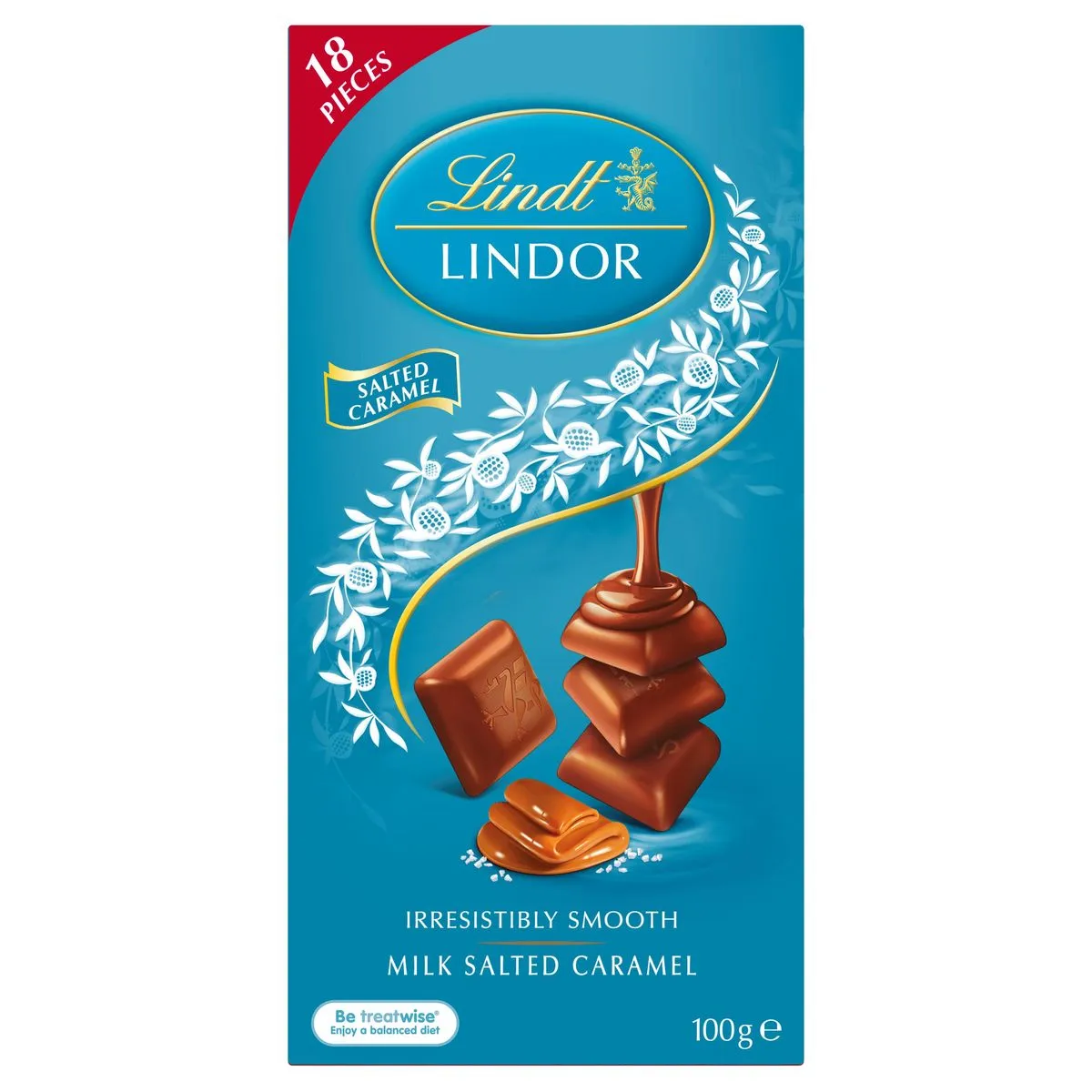 Lindt Lindor Singles Salted Caramel Milk Chocolate Slab 100g