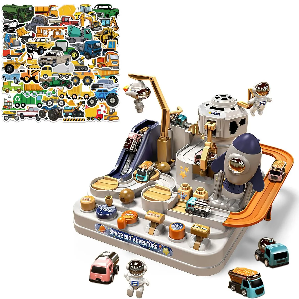 Kids Car Adventure Track Car Railway Track Toy Educational Toy Car Sticker