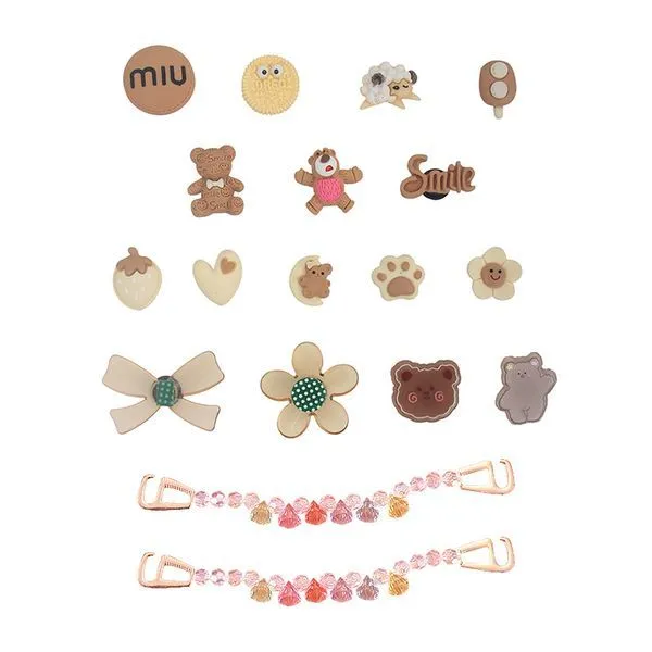 Trendy PVC Waterproof Shoe Charms & Punk Styling Chains Set for Clogs