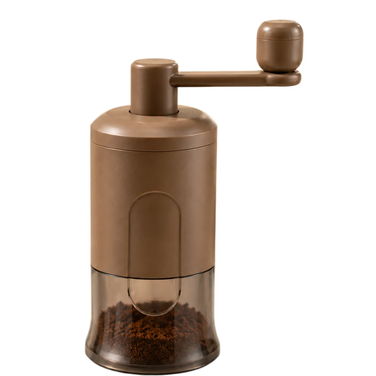 Manual Coffee Grinder - Ceramic Burr, Adjustable, Transparent Cup