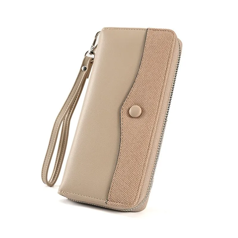OLOEY Women's Zippered Wallet PU leather wallet, card case, ID card pack