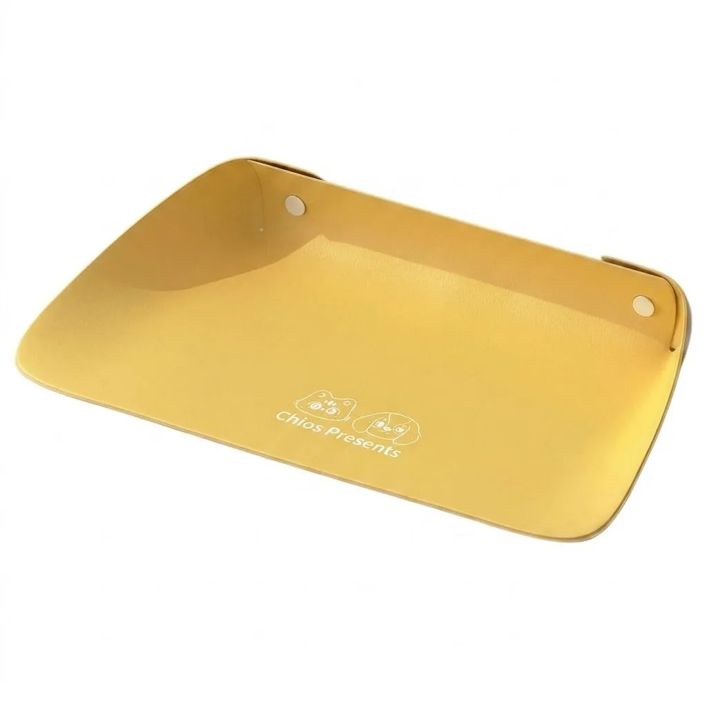 Waterproof Faux Leather Pet Feeding Mat with Raised Edges