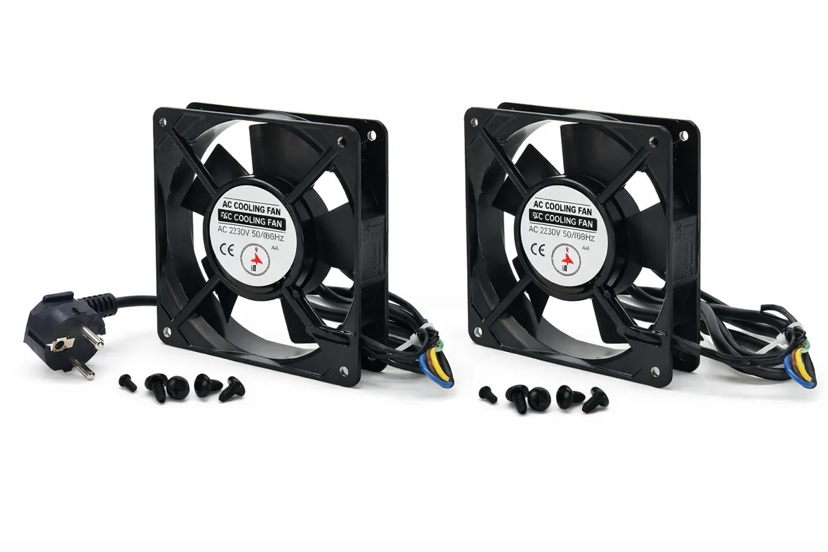 MR A TECH Cabinet Cooling Fan Directly to 220V AC (with power cord) SET X 2