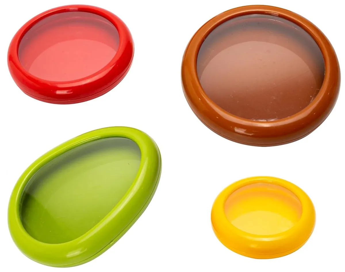 Silicone Fruit and Vegetable Fresh Storage Cover Pods - Pack of 4 pods