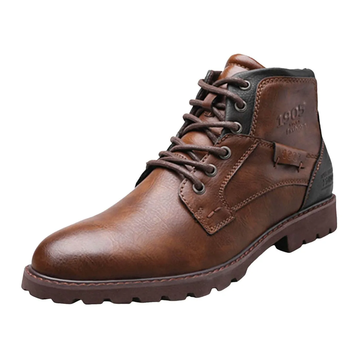 Lace-Up Boots Ankle Dress Boots Casual Zipper Fashion Chukka Boots Mens