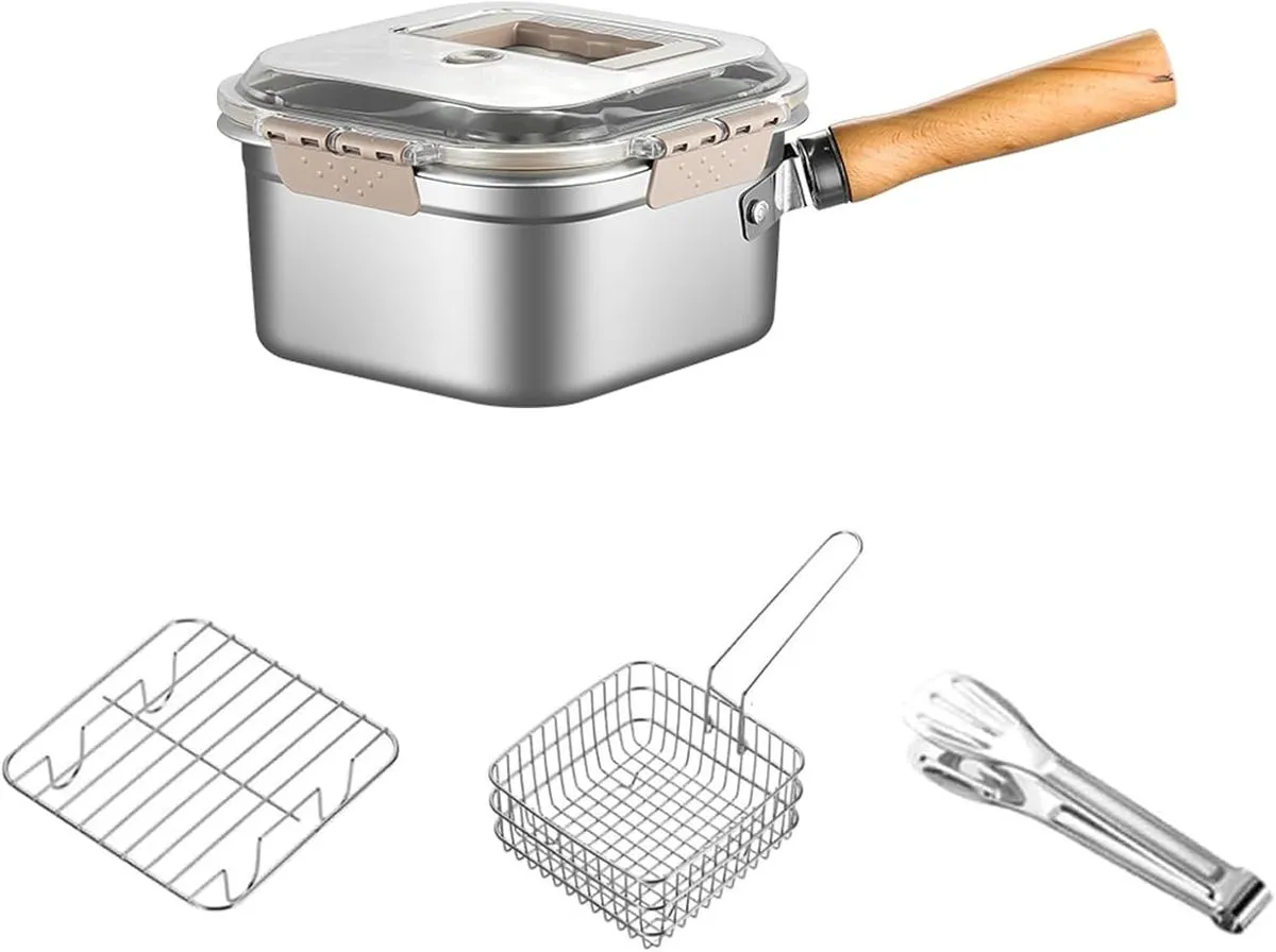 Ojees Multi-Function Stainless Steel Deep Fryer Pot Set -2.5L