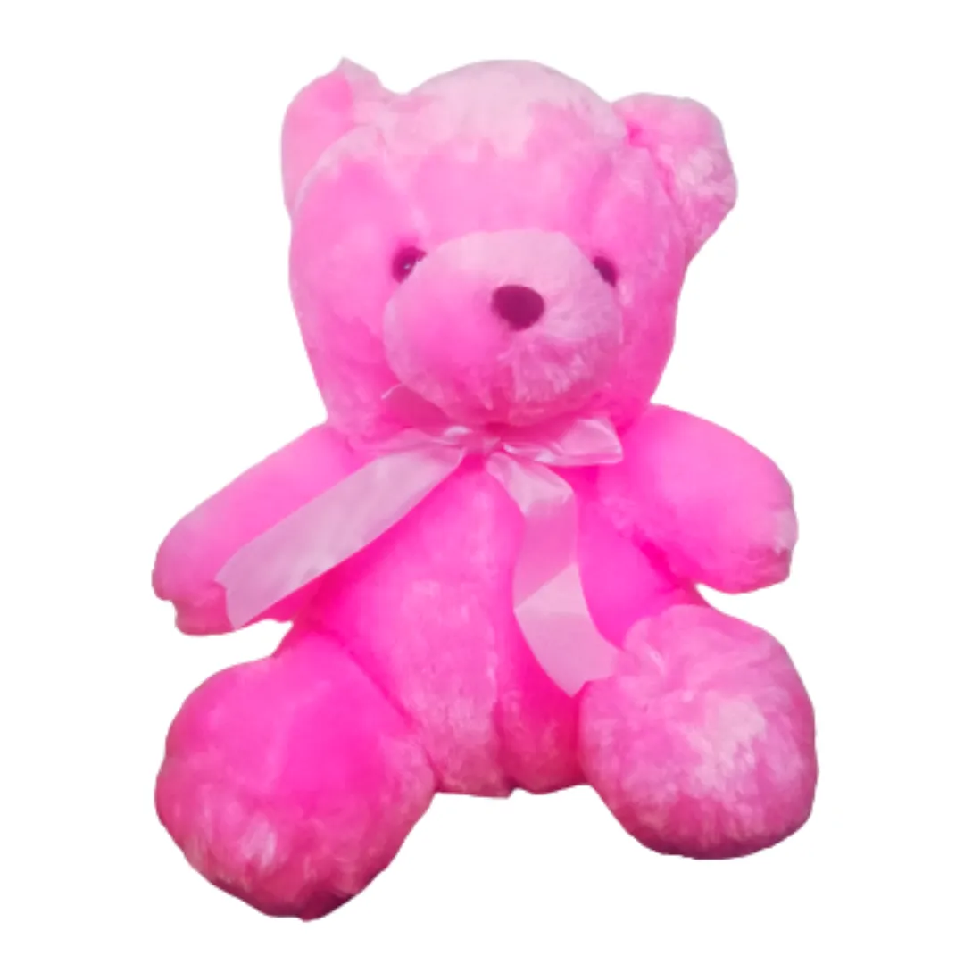 Soft & Huggable Teddy Bear With A Tie - 38cm - Pink