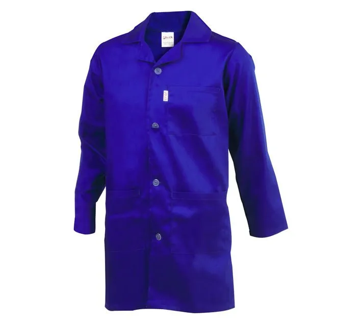 Poly Cotton Long Sleeve Dust Coat Size 34 - Blue