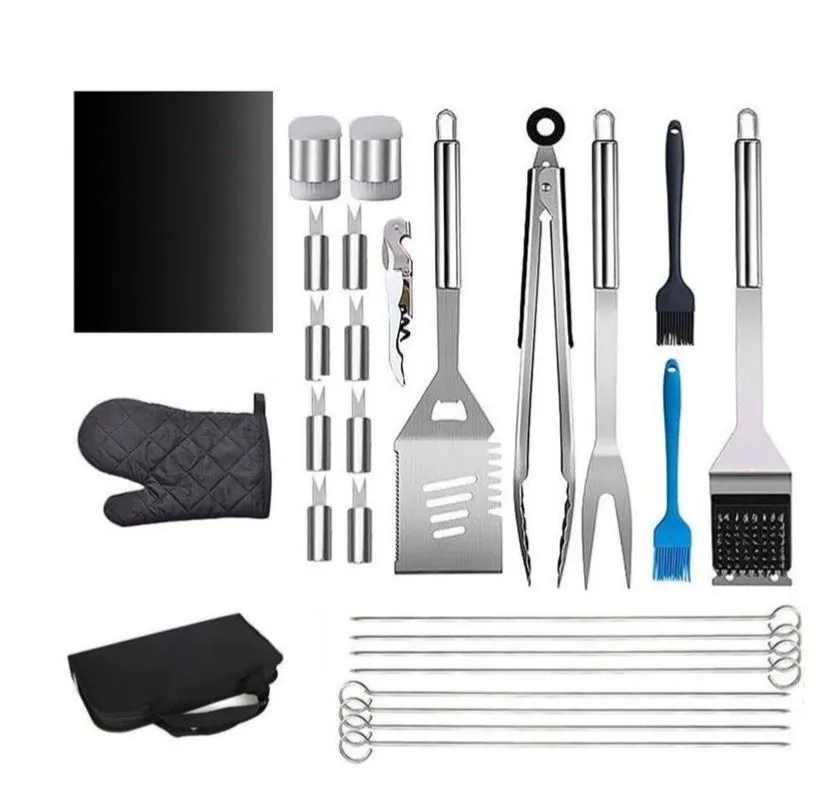 Stainless Steel Braai BBQ Tools Set Accessories - 25 Piece