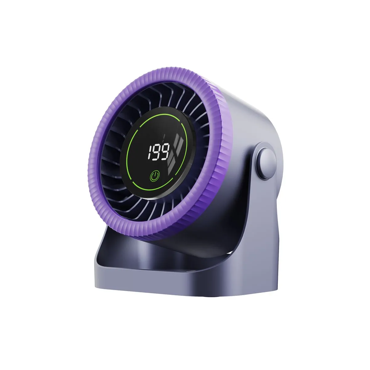 Indoor & Outdoor Desk Wall Mounted Fan Touch Control 199-Speed Adjustment - Grey, Purple