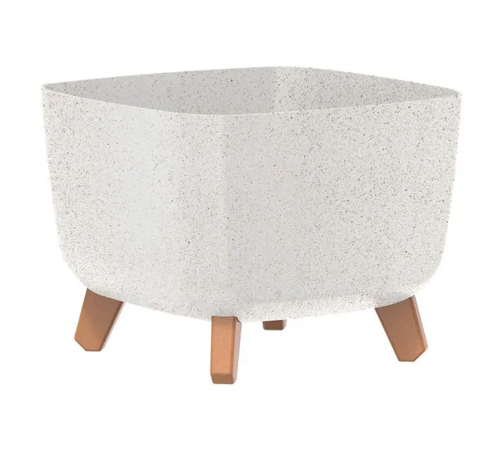 Square Eco Wood Flower Pot White 300 mm