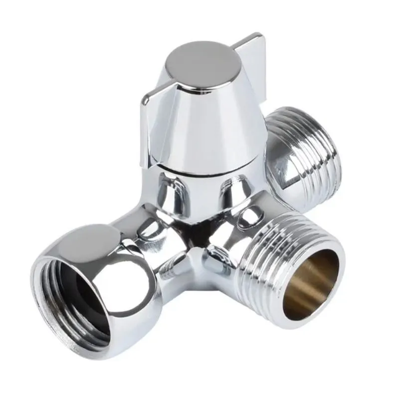 Solid Brass Three Way Shower Diverter Valve G1/2 Inch