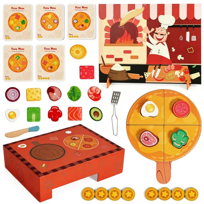 Kids Pizza Toy Set Pretend Play Food & Kitchen Accessories for Creative Fun