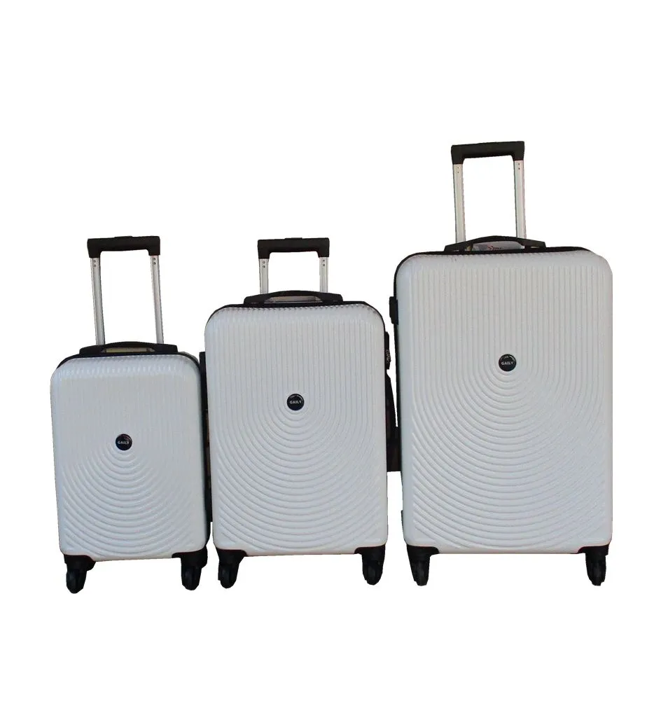 3-Piece Travel 27-Inch Luggage Suitcase Bag Set - Stylish - White