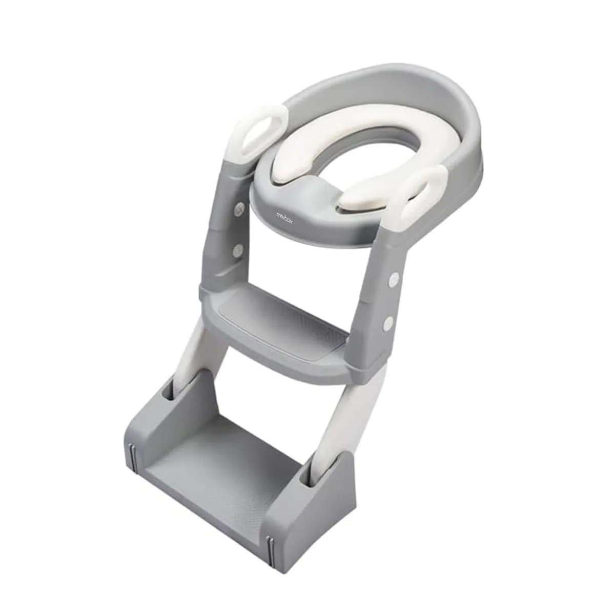 Mix Box 3in1 Foldable Child Potty Training Toilet Ladder Step with PVC Pad - Grey