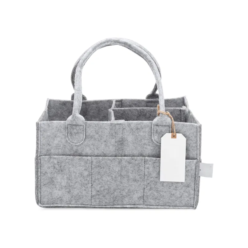 Baby Diaper Caddy Organizer Nursery & Car Storage Bin - Grey