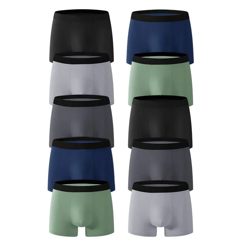 10Pcs Mens Underwear Breathable Durable Easy Care Boxer Briefs-OYY