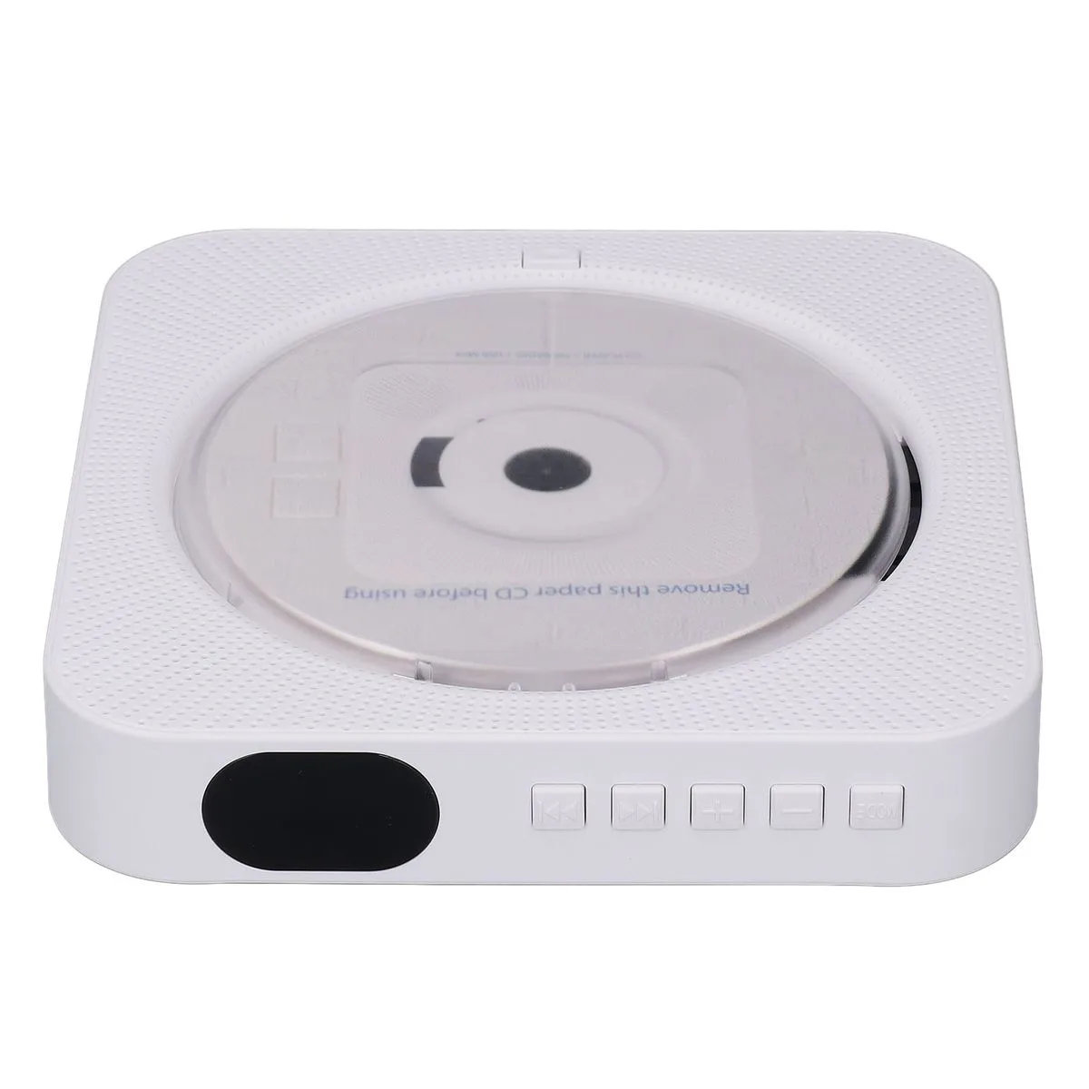 Bluetooth CD Player Portable Remote 2 Modes Wall Mount White