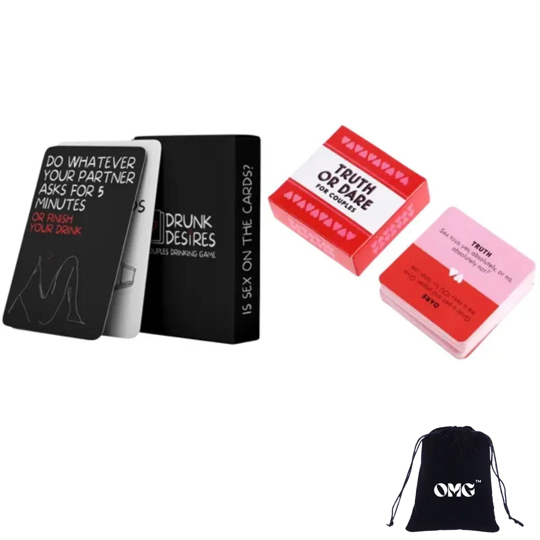 OMG Couples Game Night Duo: Mini Truth or Dare & Drunk Desires Card Games