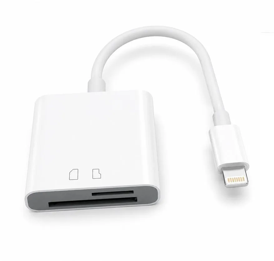 Lightning SD Card Reader Adapter Compatible for iPhone iPad SD/TF Memory