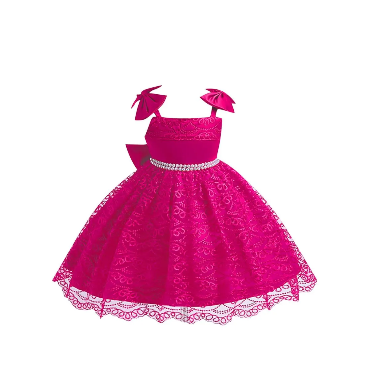 The Lace and Bow Princess Dress for Girls