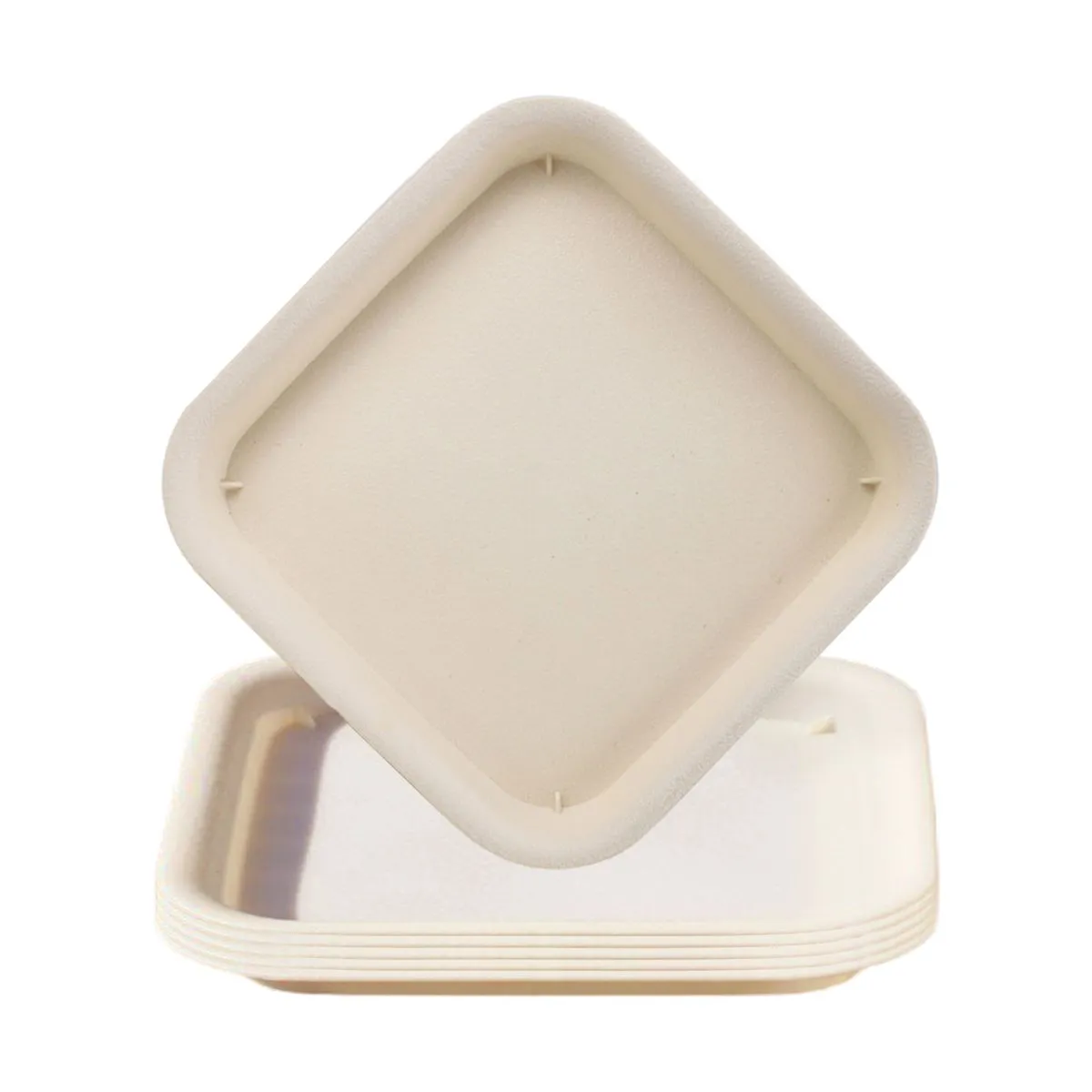 6 Pack Beige Square Resin Trays 22.5CM
