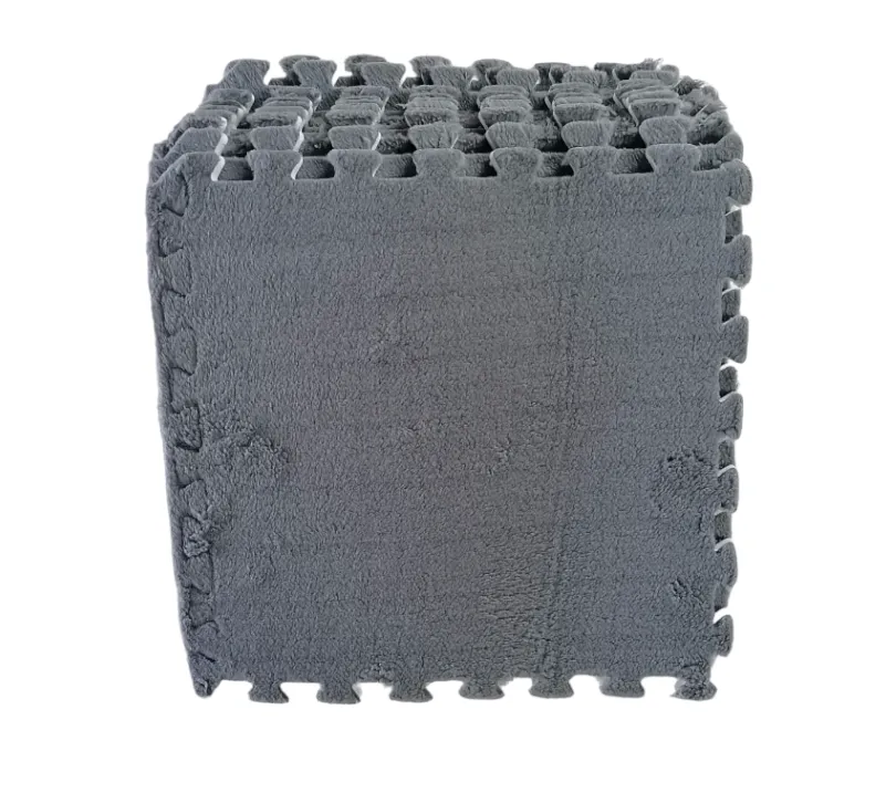 ModernMoves Multifunctional Fluffy Puzzle Mats - 10 Piece - Grey
