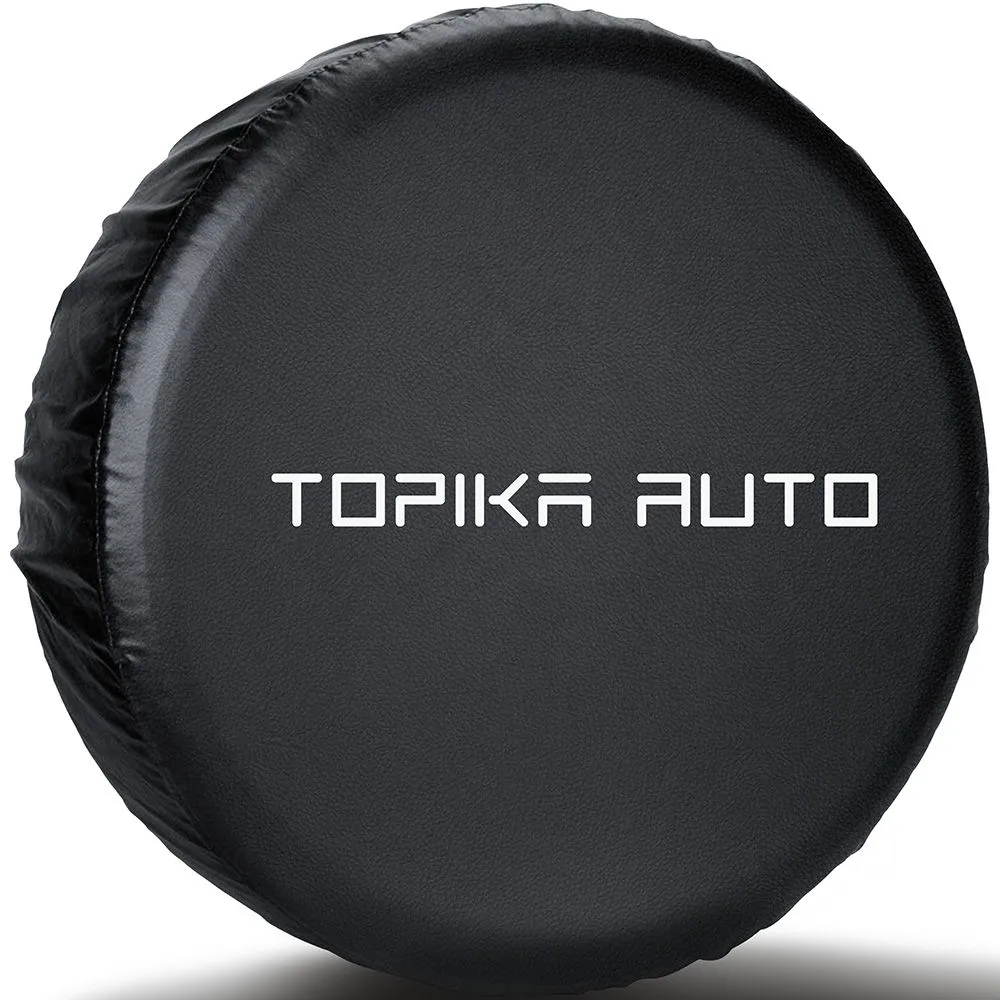 Topika Universal Spare Tire Cover, Waterproof & Dustproof Car Wheel Cover - Black-16"