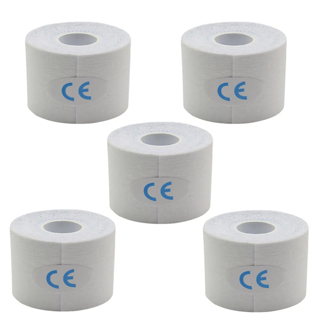 White 5 Pcs 5Cmx5Cm Elastic Bandage Sports Tape Patch Muscle Patch
