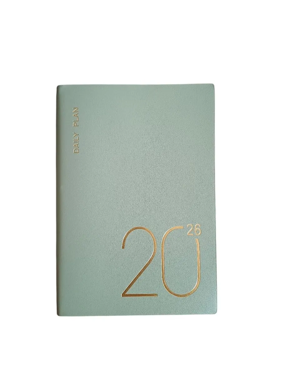 2026 Premium Daily Planner - A5 Diary with Lined Pages & Monthly Calendar - Sage