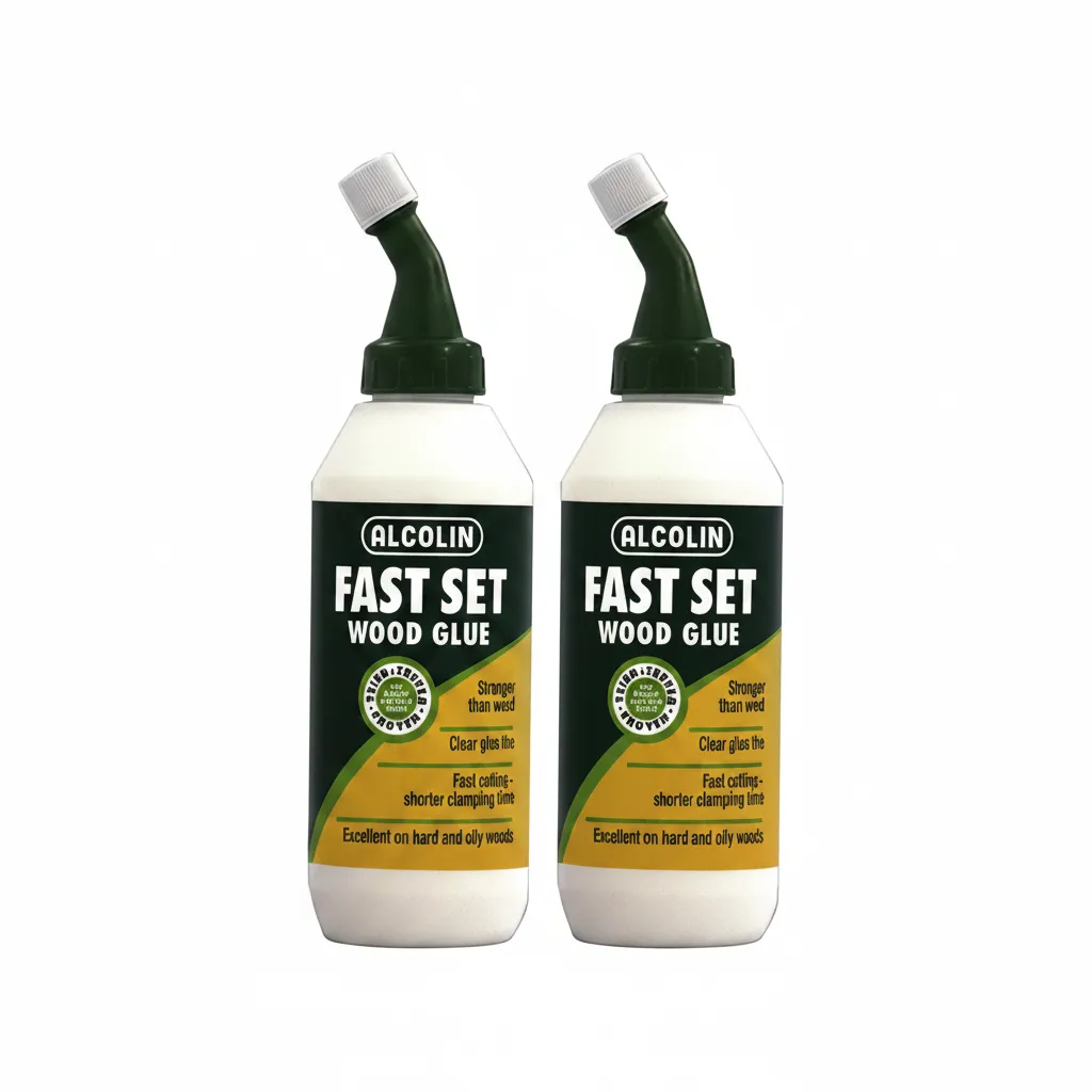 Alcolin Fast Set Wood Glue 500ml for Quick Bonding in Woodworking - 2 Pack